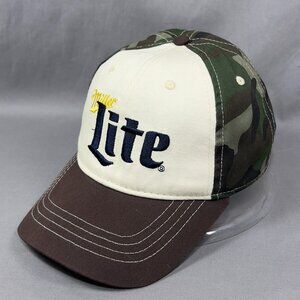 Infinity Headwear Miller Lite Beer Strapback Hat Cap Camouflage Golfer Dad Mens